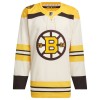 Boston Bruins Dresy Personalizované 100th Anniversary Adidas 2023-24 Cream Authentic - Pánské